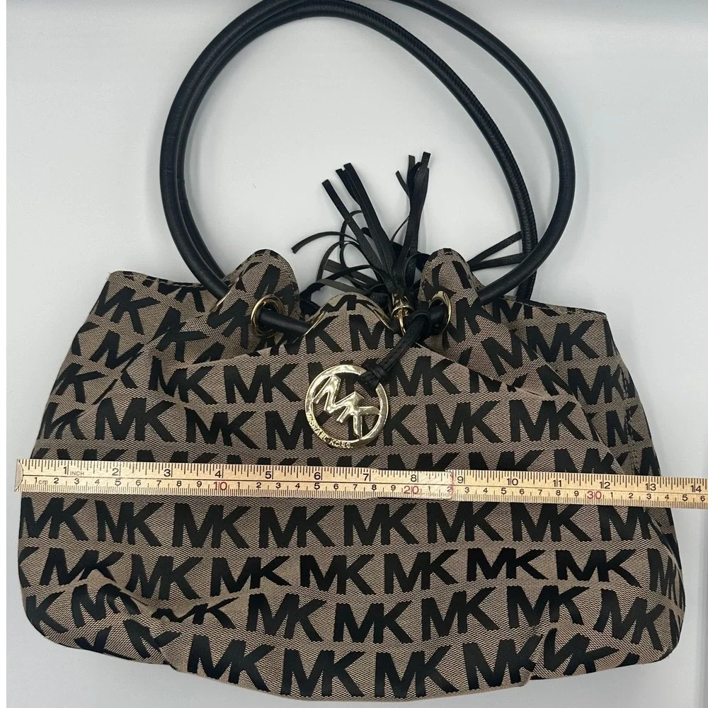 Michael Kors Beige and Black Logo Tote - Picture 7 of 9